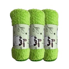 CLEAN 克林 瞇瞇兔抹布 果綠色 超厚實吸水 乾濕兩用抹布, 3條