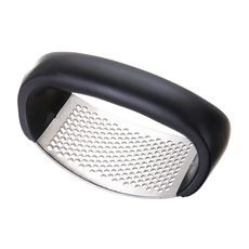 不鏽鋼搗壓蒜神器，可放置多個蒜瓣，用力即可壓碎, 黑, 1支