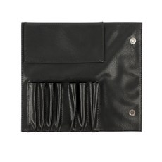 Galatea 葛拉蒂 7孔隨身型刷具收納袋 - 質感佳好收納好攜帶, 子母扣左右對扣設計, 防灰塵可保持工具清潔, 黑色/合成皮, 1個