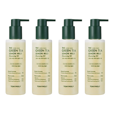 TONYMOLY The Chok Chok 綠茶檸檬溫和卸妝油 200ml, 敏感肌適用, 含有天然油複合成分, 4瓶
