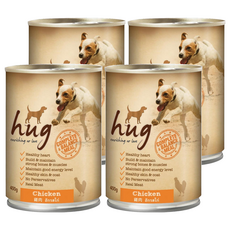 hug 哈格 全年齡犬 主食狗罐頭, 雞肉, 400g, 4罐