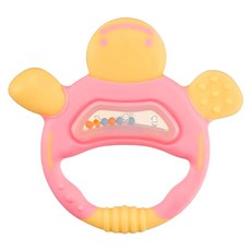 Richell 利其爾 固齒器 手指形狀, 附保潔盒, 柔軟材質, 獨立分咬, 多種形狀, 凹凸部位, 豐富色彩, 搖晃發聲, 粉紅色, 1個