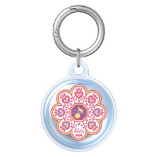 反骨創意 Airtag 彩繪全包式TPU保護套 音符環, 1個, 透藍色