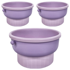 KOUJI 叩吉好物 矽膠化妝刷清洗碗 S01 奶紫色, 290g, 3個
