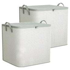 小麥購物 棉被衣物收納袋 C586 140L 灰白色 54 x 45 x 53cm, 2個