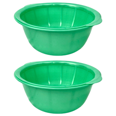 生活King 尚好雙層蔬果籃/瀝水籃/洗菜籃 綠色, 2個
