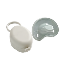 Basilic 貝喜力克 全矽膠拇指型安撫奶嘴 墨綠/S, S(0個月以上適用), 墨綠色 收納盒奶茶色, 1組