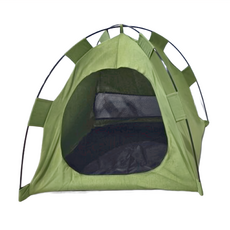 可拆洗四季可用透氣舒適寵物圓頂帳篷, 軍綠色, 1個