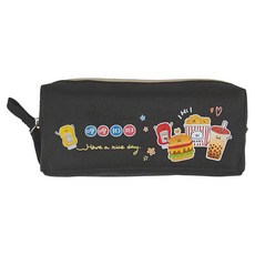 Sunny 三瑩文具 哩哩扣扣雙拉鍊筆袋 雙層收納設計, 黑色, 1個