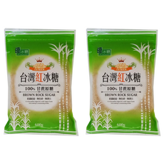 YASASHII 優 台灣紅冰糖 600g, 100% 甘蔗原糖, 無色素, 2包