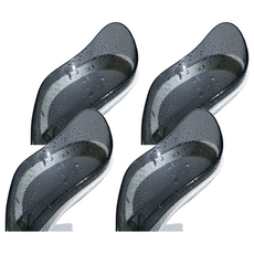 多功能瀝水香皂盒肥皂架, V型瀝水造型, 底部吸盤防滑設計, 灰色, 4個