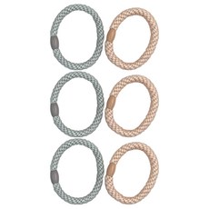 BELLE MADAME 貝麗瑪丹 麻花編織髮束 Set, 2入, 綠色 + 米色