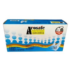 Arosafe 透氣顆粒 無粉乙烯手套 尺寸: M, 白色, 1盒