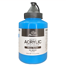 Phoenix 鳳凰 亮光壓克力顏料 500ml 天藍色, 1色