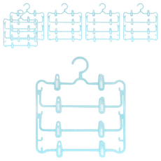 Axis 艾克思 粉彩四層裙架, 台灣製, 可吊掛4件以上裙褲, 兩側衣夾寬度可調整, 橫桿可上下調整, 360度旋轉掛勾, 綠色, 6個