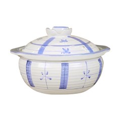 ONE TWO POT 萬土燒 日式燉煮砂鍋 和風蘭草款 1.8L, 22cm, 1個