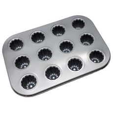 TRIARROW 三箭牌 十二連迷你可麗露烤模, 鋼材矽利不沾塗層, 26.5x18.5x3.4cm, 6512NS, 1個