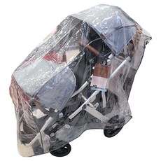 vivibaby 雙人推車防風雨罩 前後, 1個, 透明色