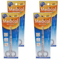 e-CARE 醫康 醫療用不鏽鋼剪刀 直雙尖 14cm, AE13122, 4支