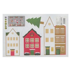 璧貼 聖誕房屋壁貼 Set 9張, 20 x 30cm, 聖誕吊飾 + 房子