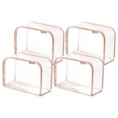 立體透明包包收納袋 優質防水PVC 尼龍 五金材質, 粉色, 4個