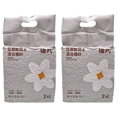 FUKUMARU 福丸 豆腐膨潤土混合貓砂 2kg, 梔子花, 2袋