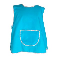 聖新文教 素色葫蘆型滾邊花紋輕便圍兜, 純棉+聚酯纖維, 葫蘆藍, 1件, 1入