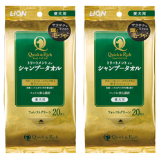 LION 獅王 Quick&Rich 免洗濕巾 犬用 LI00495 綠茶香, 20片, 2包