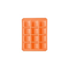 tgm 馬卡龍 白金矽膠副食品冷凍儲存分裝盒, 可按使用量調節 保鮮保存, 適用於微波爐、洗碗機、冰箱, 橘色, 1個, 25ml