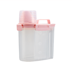 塑膠儲糧桶 4卡扣 粉色 小 1.7L, 1個