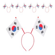 PARTY 09 韓國國旗髮箍, 5個, 紅色
