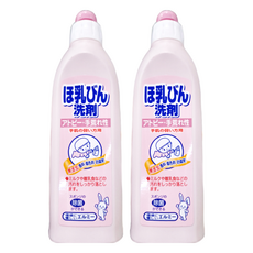 elmie 愛兒美 奶瓶餐盤洗劑, 適用於敏感肌膚, 日本原裝-日本製造, 不添加防腐劑/香料/著色料, 植物性保濕成分, 300ml, 2瓶