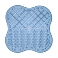 小小毛孩 寵物慢食舔食墊, 食品級矽膠 21x21x1cm, 適用於多種食物, 藍色, 1個