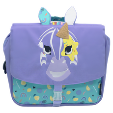 LES DEGLiNGOS 造型後背書包, 紫色卡通造型, 適合3歲以上兒童, 32 x 29 x 10cm, 斑馬 奇普洛柯
