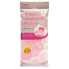 Aisen 沐浴澡巾 立體紋理設計 柔軟材質 超強起泡力 泡沫細緻 尼龍材質 速乾 易清潔, 粉色, 1包, 1個