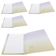 KOKUYO 國譽 Pastel Cookie Sora 30孔活頁本 附索引卡5入 日本進口Campus行距8mm橫線活頁紙40枚, 黃紫, 4個