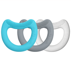 green sprouts 小綠芽 食品安全等級矽膠固齒器3個組,水藍月亮, 寶寶安心使用, 固齒器, 1組