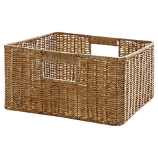 NATURE LIVING Daisy Garden 編織藤籃, 手工製作，兩側握把，堅固鋼架, 大號(34 x 26 x 16cm), 1個, 單色