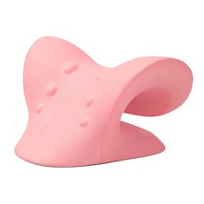 P.Health 碧荷 C型弓形頸椎/指尖按摩枕/肩頸按摩器/頸椎牽引器/放松拉伸牽引枕/拉伸器, 粉色, 1個