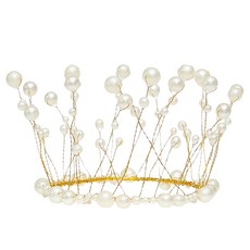 皇冠塑料蛋糕裝飾, 珍珠, 14 x 11cm, 1個