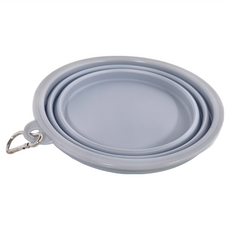 捷華 寵物外出折疊碗 L號-藍色, 直徑18*6.5cm 容量1000ml 重量110g, TPE材質 寵物日常使用, 1個