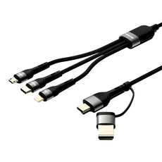 POLYWELL 寶利威爾 二拖三PD編織快充線 PW15-W45-A393, 1m, 1條