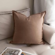 THiRTEEN 拾參家居 侘寂風亞麻棉抱枕套 土褐色