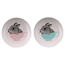 Bloomingville 動物瓷盤, 2件組瓷盤, 兔子 白色, 1組