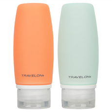 TRAVELON 旅行分裝瓶 沐浴乳/洗髮精/乳液瓶/保養品空瓶 大 橘色 + 藍色, 1組