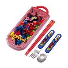 Skater 抗菌兒童餐具三件組, 湯匙 + 叉子 + 筷子, 蜘蛛人, 1組