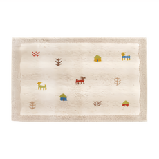 oka 日製游牧民族風威爾頓編織玄關地墊 壓克力纖維, 80 x 50cm, 沙棕色