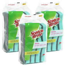 3M Scotch-Brite 百利 Basic 多用途三層雙面海綿菜瓜布, 8入, 3包