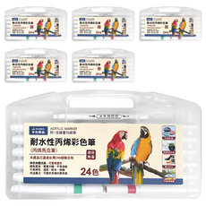 DAIHO 耐水性丙烯彩色筆 24色 色彩鮮明 適用多種材質, 6盒