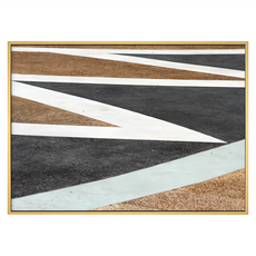 Typography 壁畫 幾何圖案, 木色